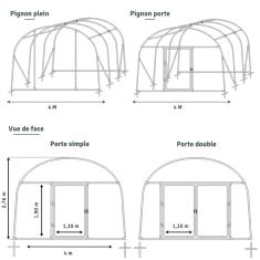 <strong>Serre de Jardin Tunnel 16 m2</strong><br/>4x4M - CAMPANULE