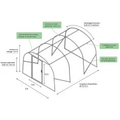 <strong>Serre de Jardin Tunnel 18 m2</strong><br/>3x6 M - CAPUCINE