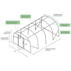 <strong>Serre de Jardin Tunnel 16 m2</strong><br/>4x4M - CAMPANULE