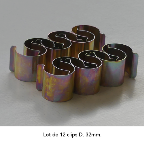 <strong>Clips de fixation pour serre en métal</strong><br/> - D. 32mm