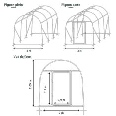 <strong>Serre de Jardin Tunnel 6 m2</strong><br/>2x3 M - MARMANDE