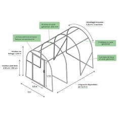 <strong>Serre de Jardin Tunnel 6 m2</strong><br/>2x3 M - MARMANDE